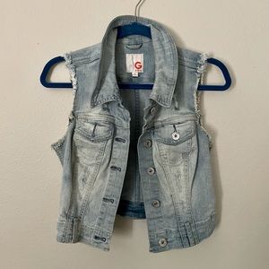 G by Guess Jean crop vest